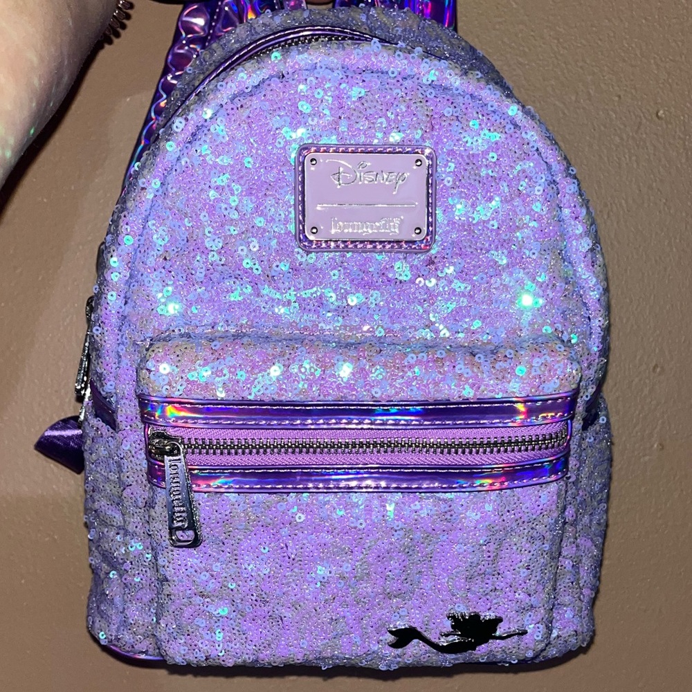 RARE Loungefly Disney Little Mermaid Ariel Sequin 30th Anniversary Backpack